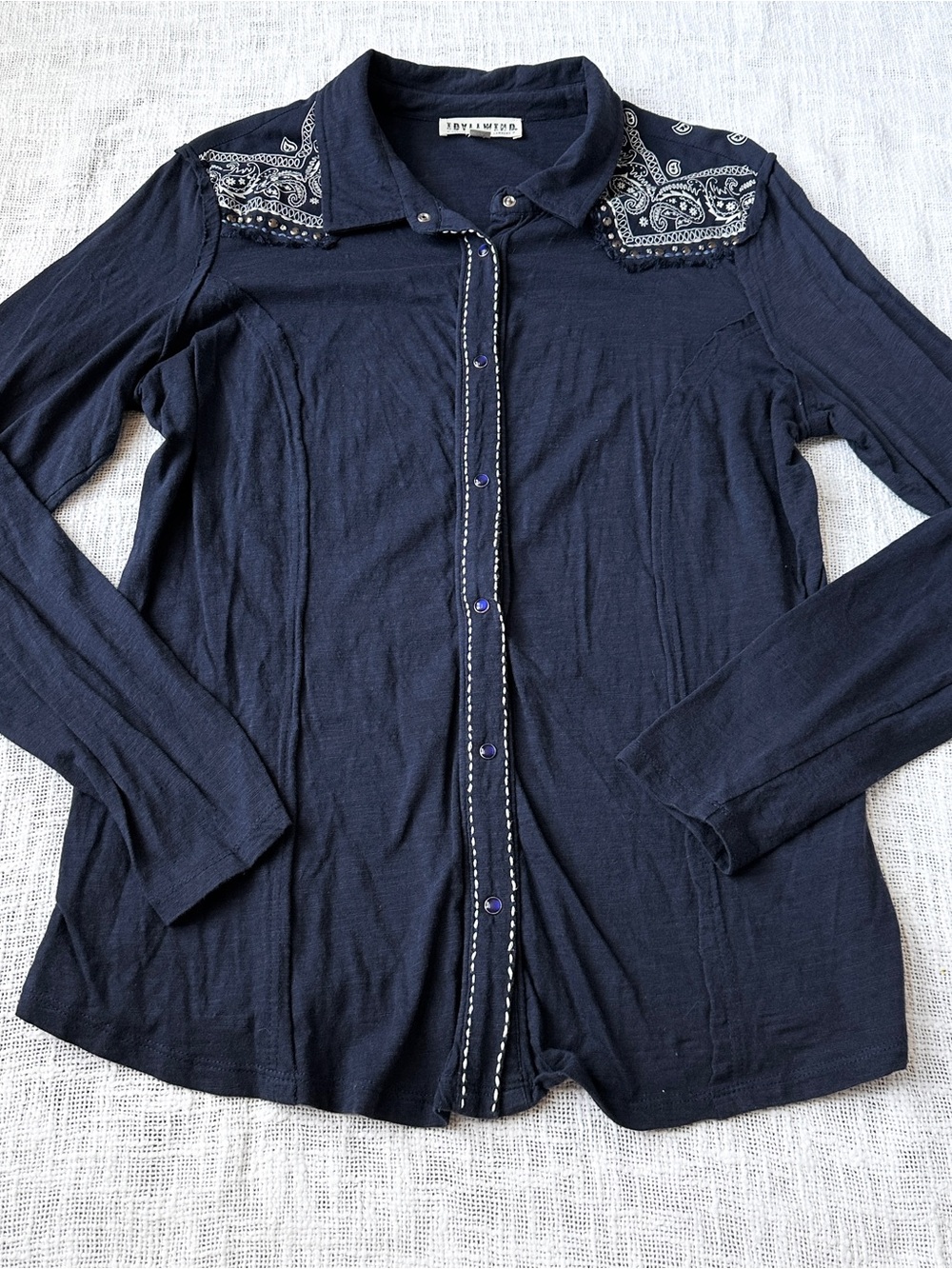 Idyllwind by Miranda Lambert Paisley Bandana Snap Button Flannel 🪬 Size Large